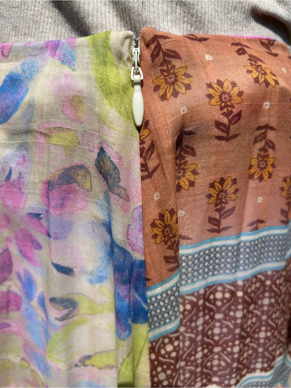 NWT🌷Free People Santa Eulalia Patchwork Printed Ruffle Hem A-Line Maxi Skirt - Picture 15 of 16